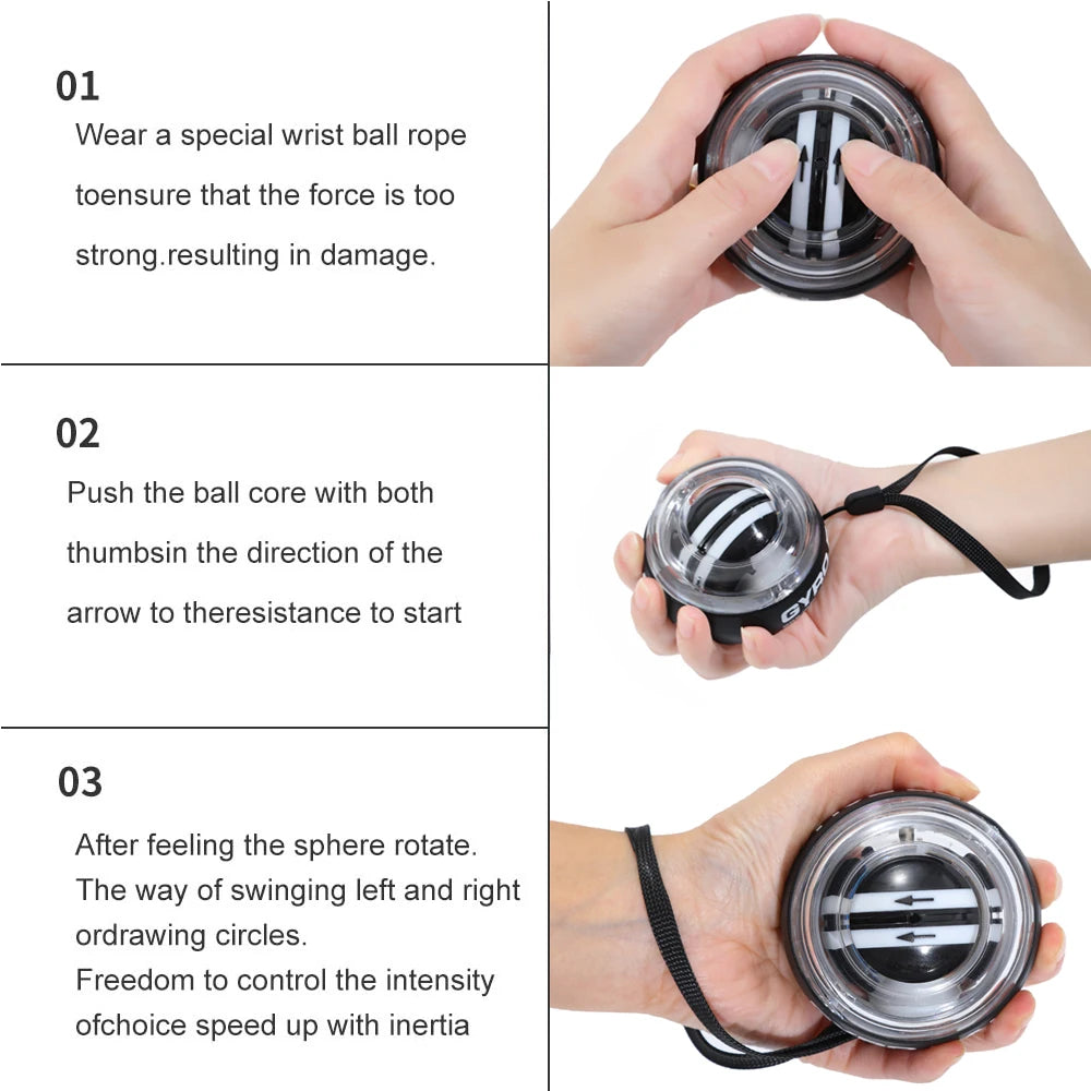 KYNEX SpinForce Pro — Self-Starting Gyro Ball Wrist & Forearm Trainer